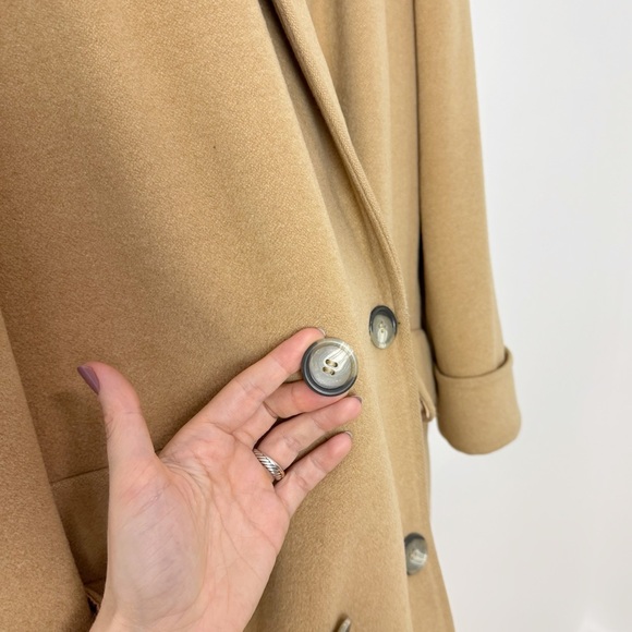 Vintage Camel Hair Coat Neimans Marcus Maxi Coat Tan Long 80s 90s Classic - Picture 6 of 14